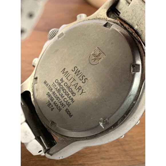 Swiss Military Men's Watch 7874 Gray Dial Quartz Chronograph Titanium Ca… - Picture 6 of 15